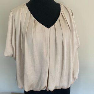 Silky Cream Bubble Hem Short Sleeve Blouse Astr Large